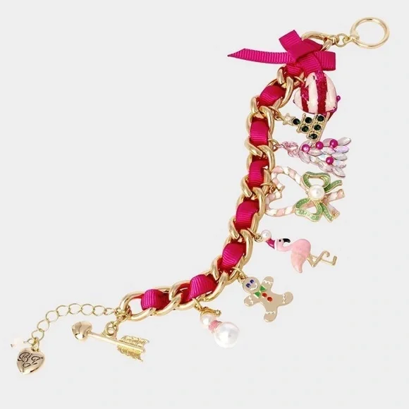 New Betsey Johnson Christmas Charm Bracelet - Picture 4 of 11